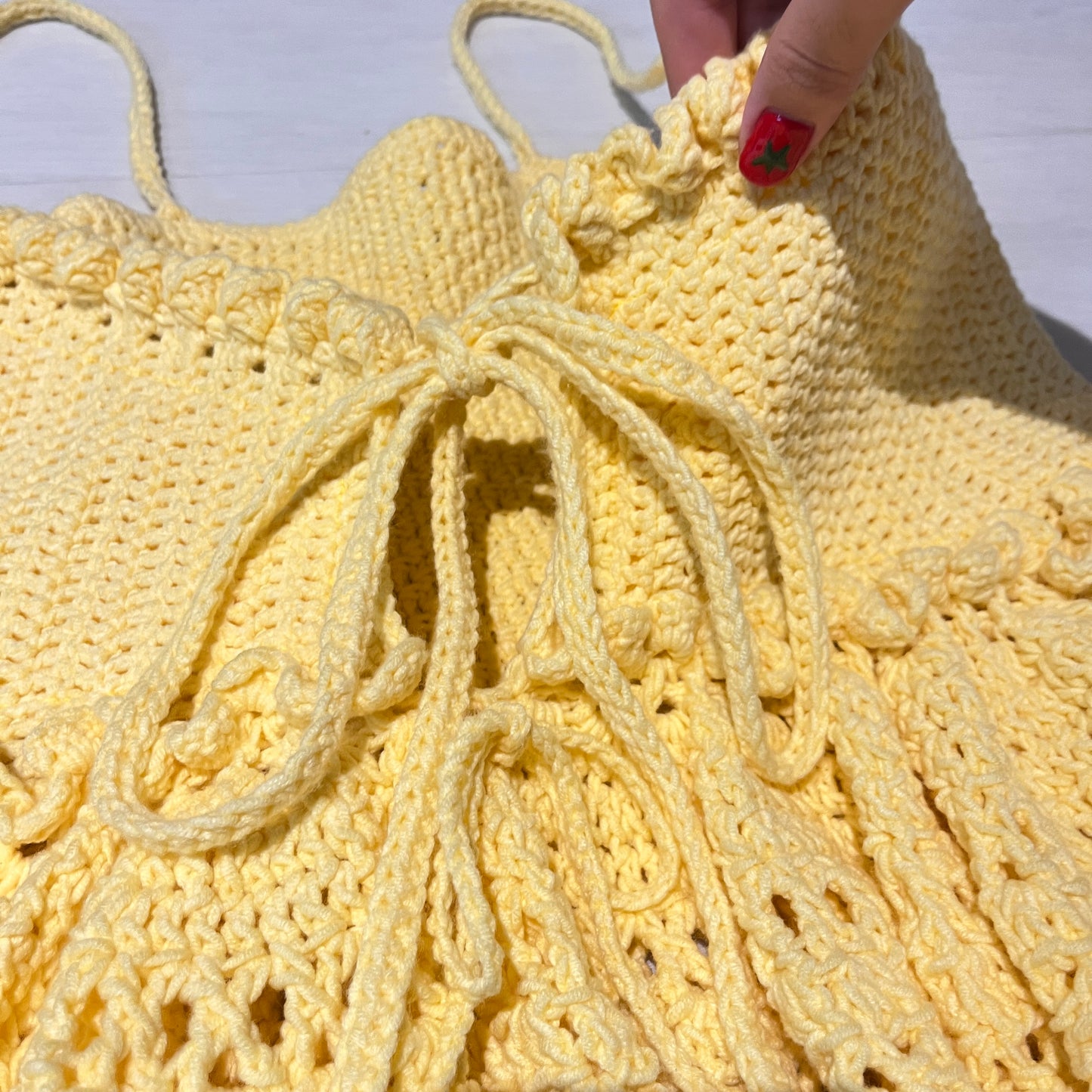 alexandra yellow crochet top