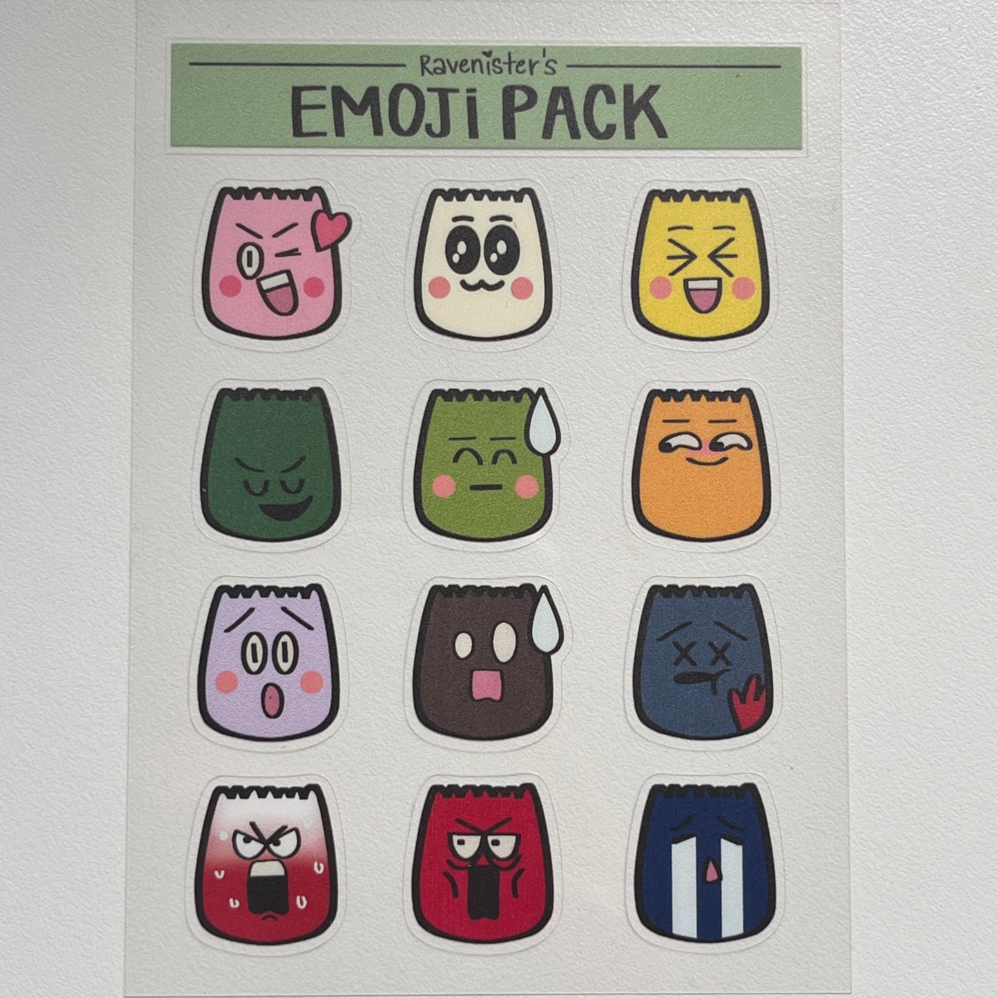 emoji sticker pack - A6 sticker sheet