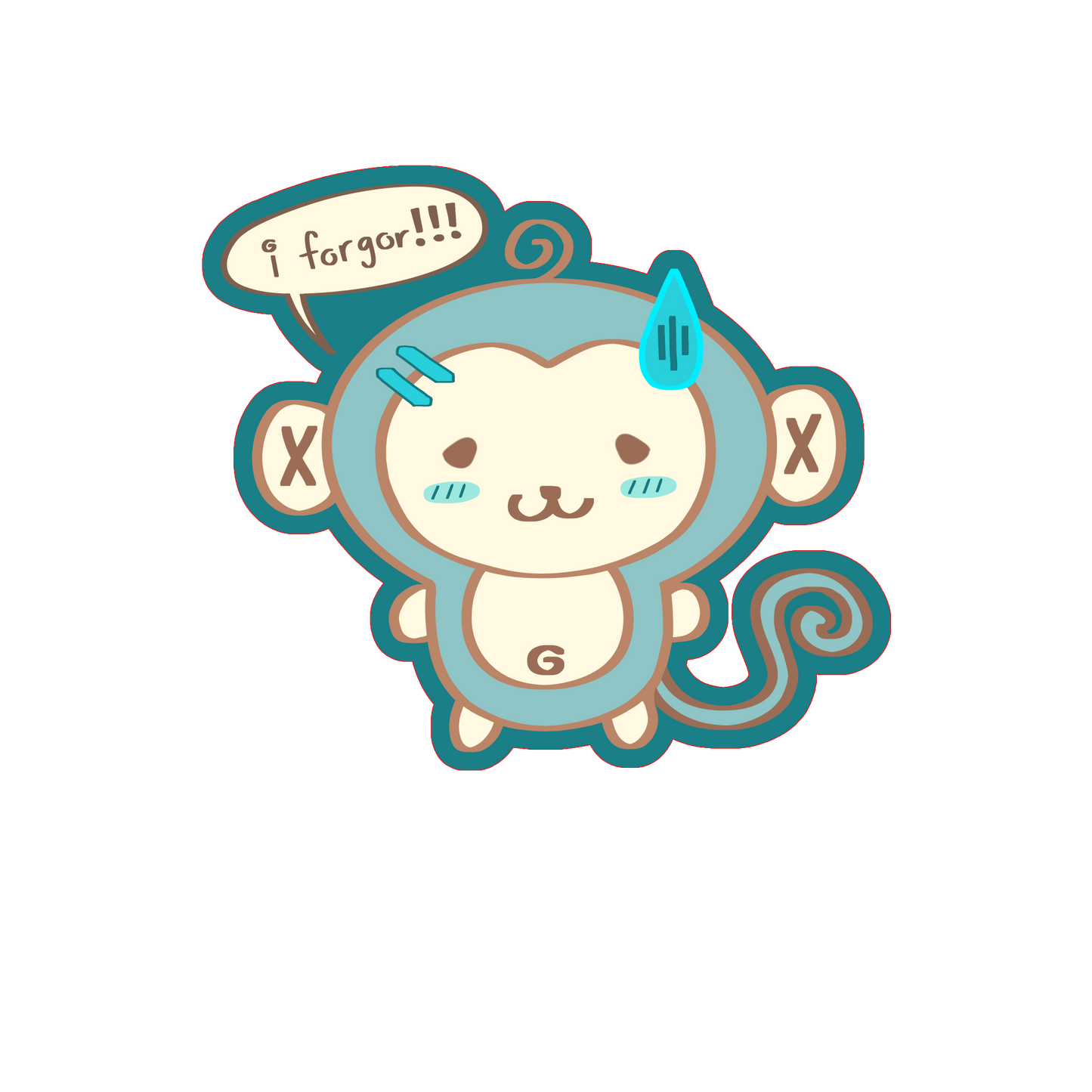 monke + apple holographic stickers