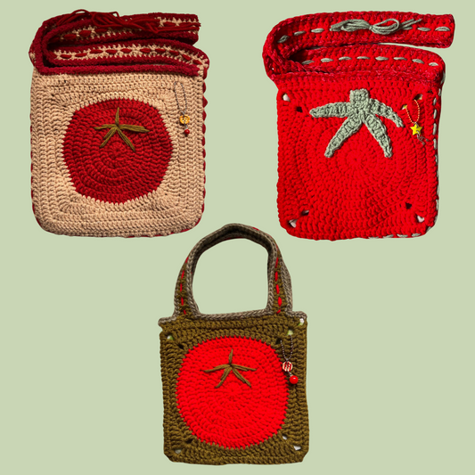 crochet bag: tomato bag collection 3 (´꒳`)♡