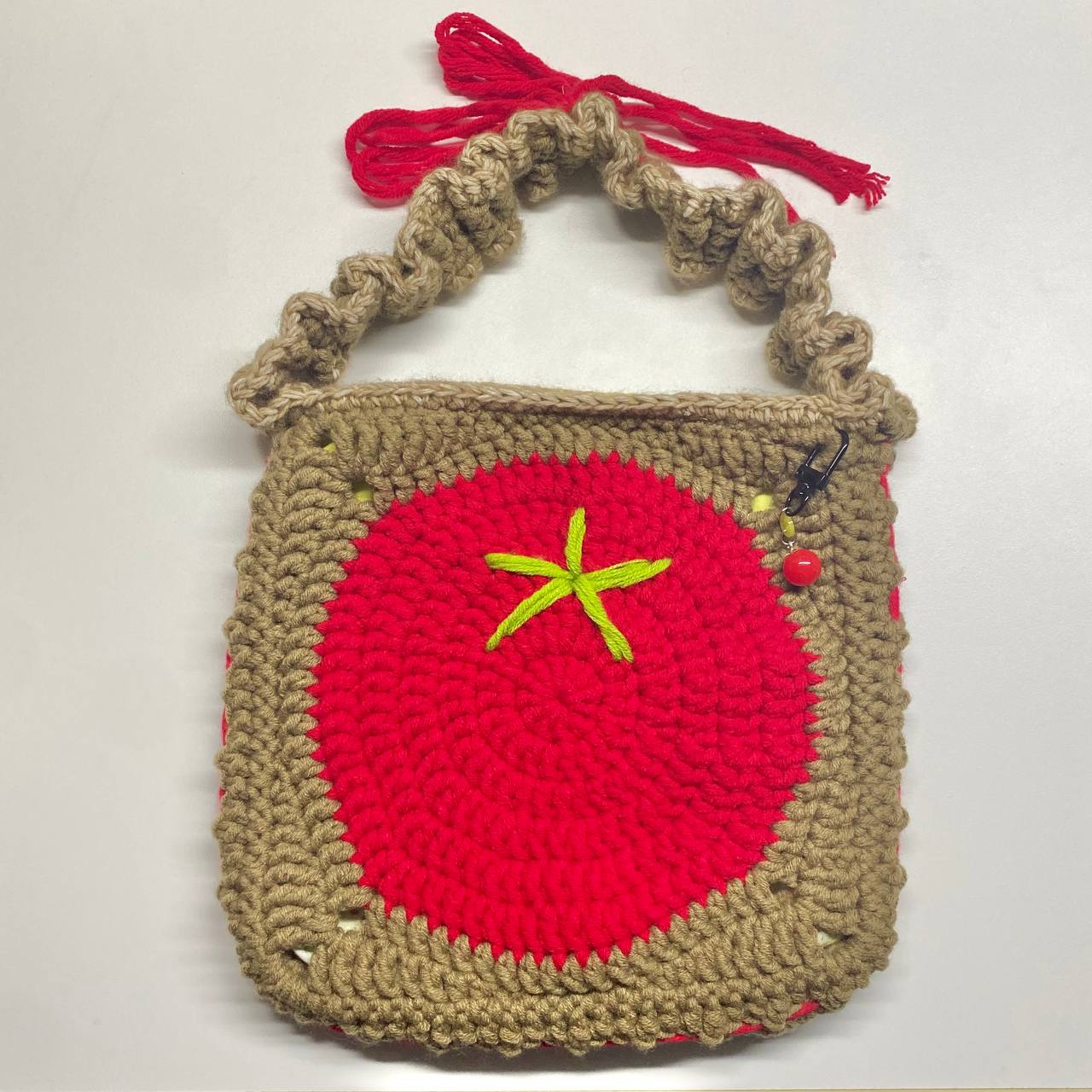 Handmade Crochet Bag Dark Beige Tomato Bag