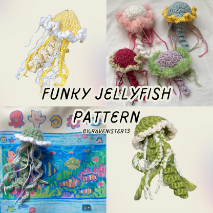 serene ocean bag & funky jellyfish bundle ଘ(੭ˊ꒳ˋ)੭✧ | 2-in-1 crochet pattern pdf