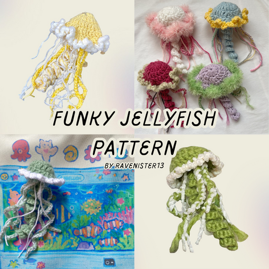 crochet pattern pdf | funky jellyfish ⸜( *ˊᵕˋ* )⸝