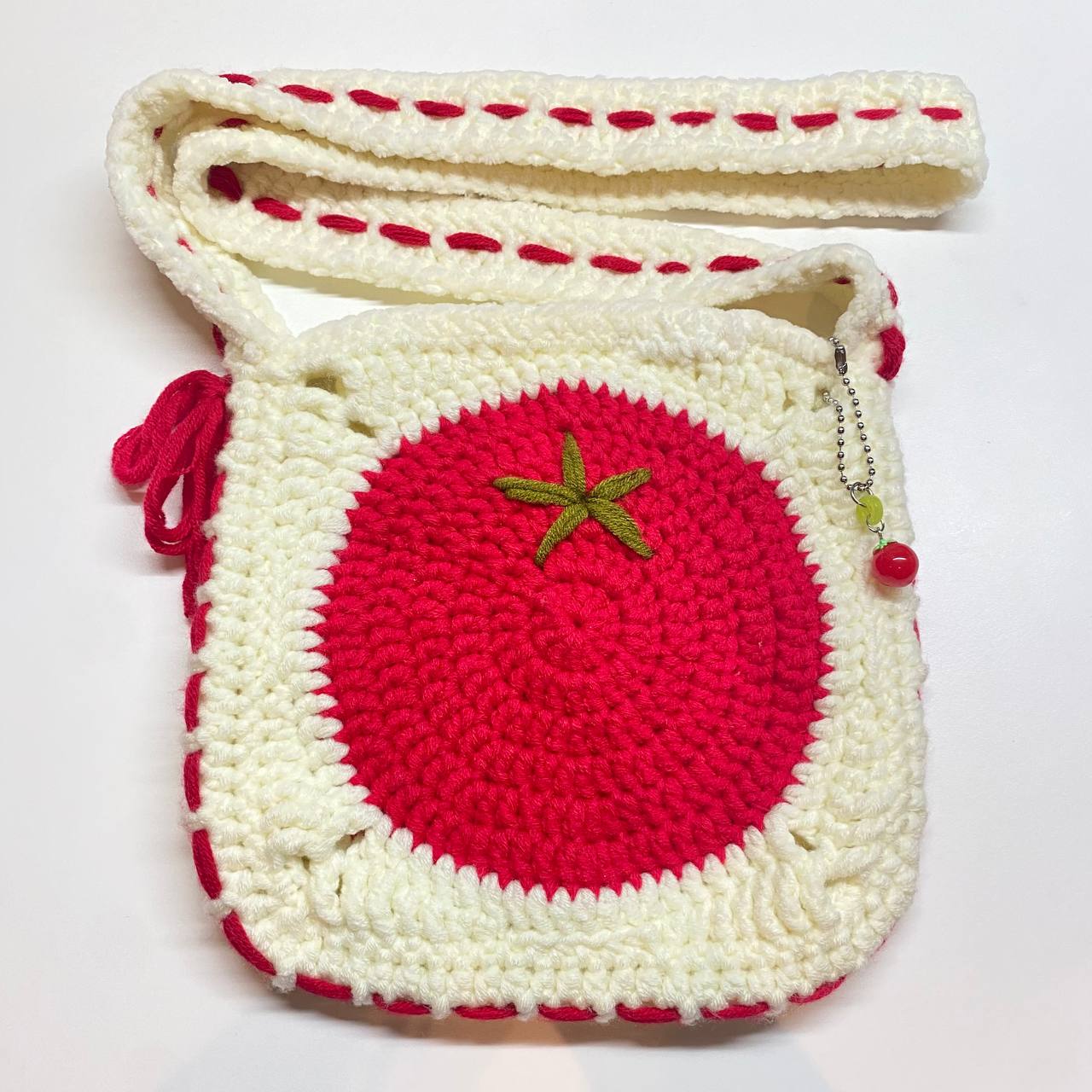 Handmade Crochet Bag Off-White Tomato Bag