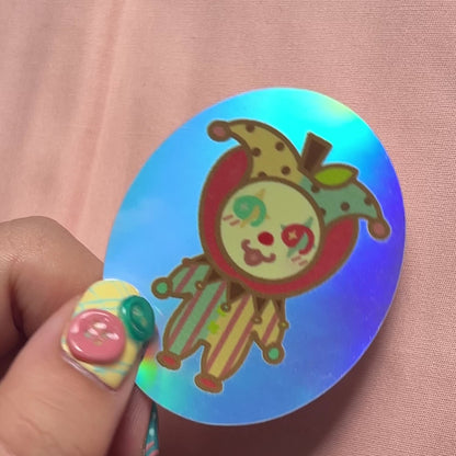 sticker: apple clown(holo)