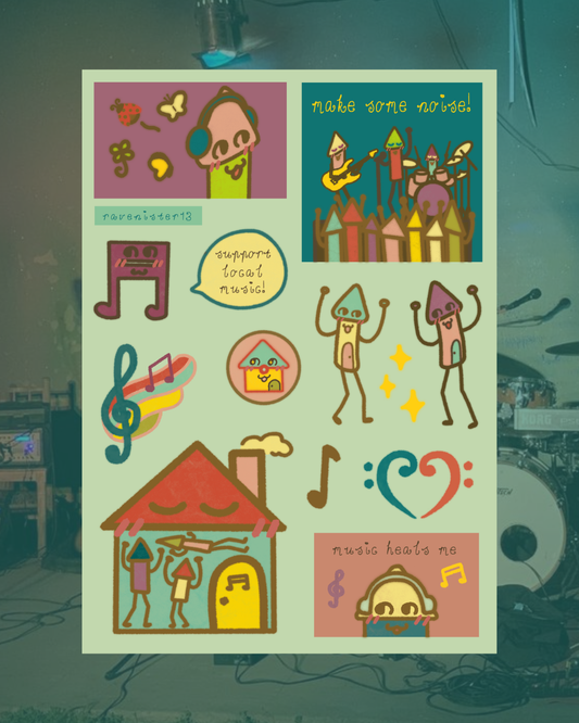 i love music - a6 sticker sheet
