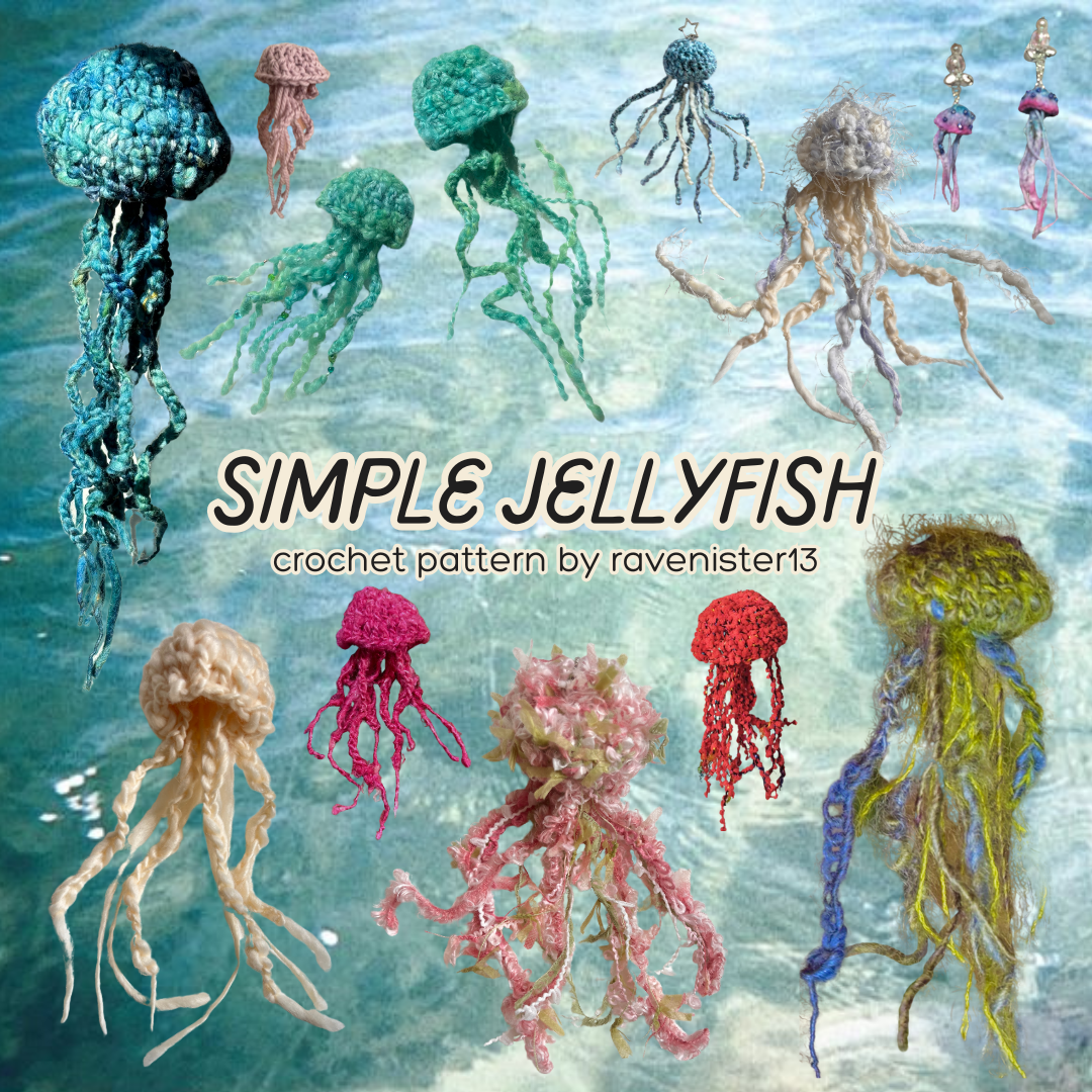crochet pattern pdf | simple jellyfish ( ᵔ ⩊ ᵔ )