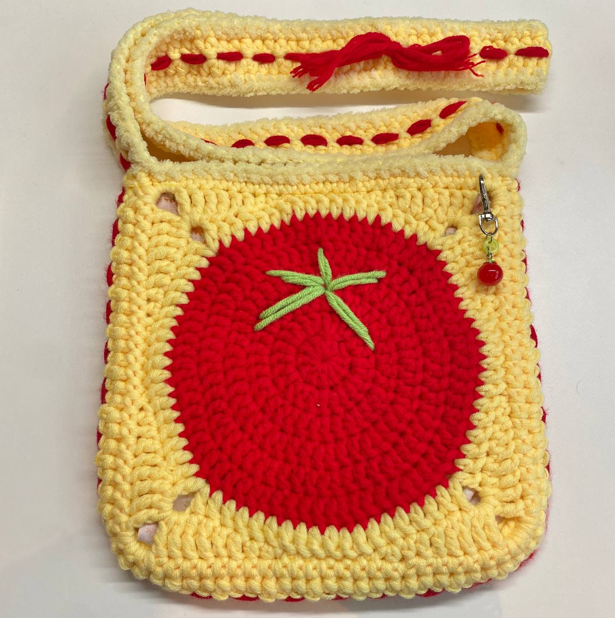 Handmade Crochet Bag Yellow Tomato Bag